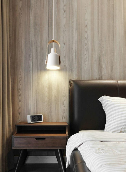 Rustic Wooden Style Pendant Light Modern Metal Finish