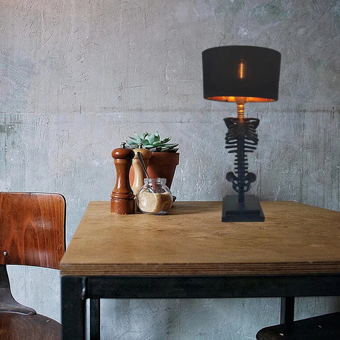 Dark Skeleton Desk Lamp - Unique Handcrafted Design
