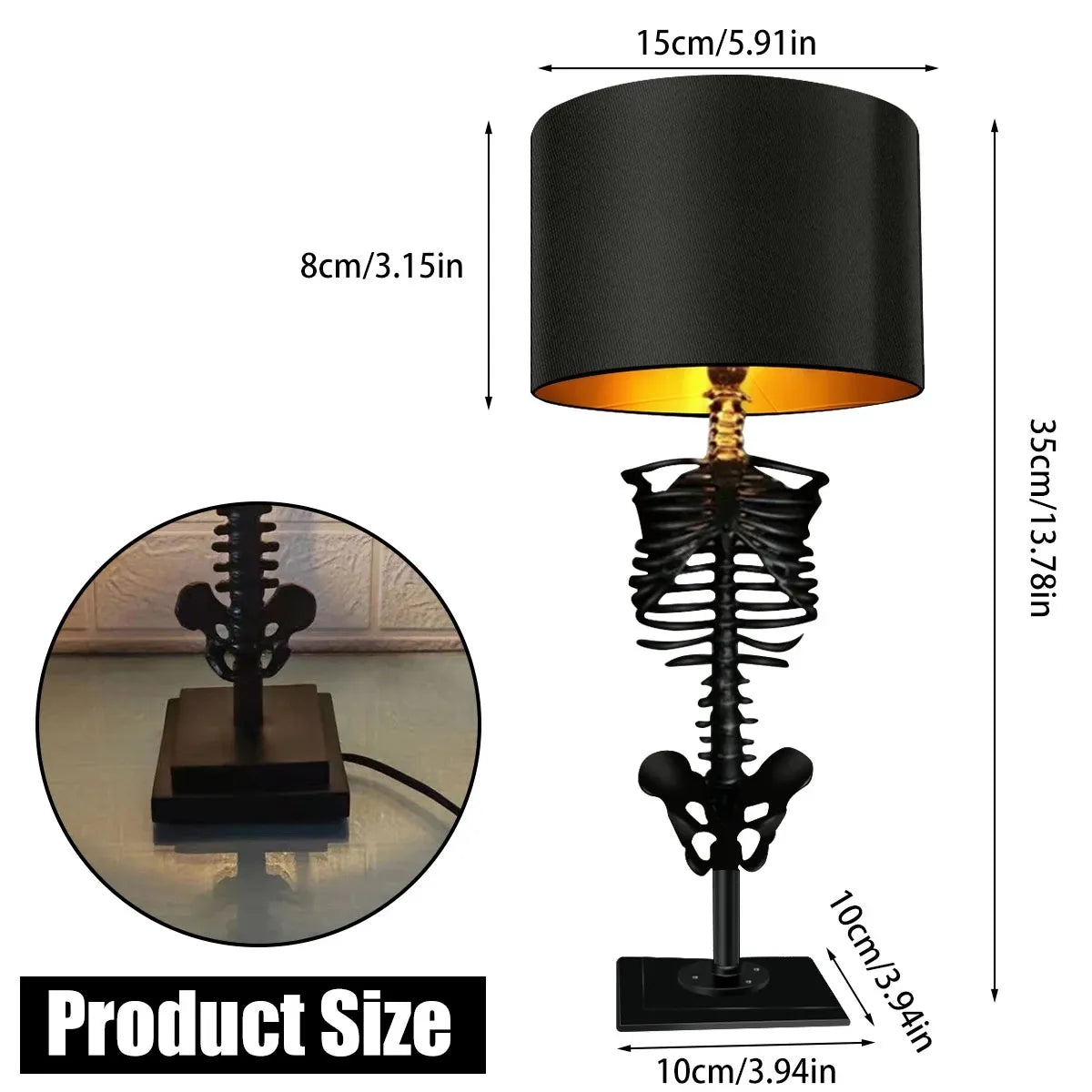 Dark Skeleton Desk Lamp - Unique Handcrafted Design