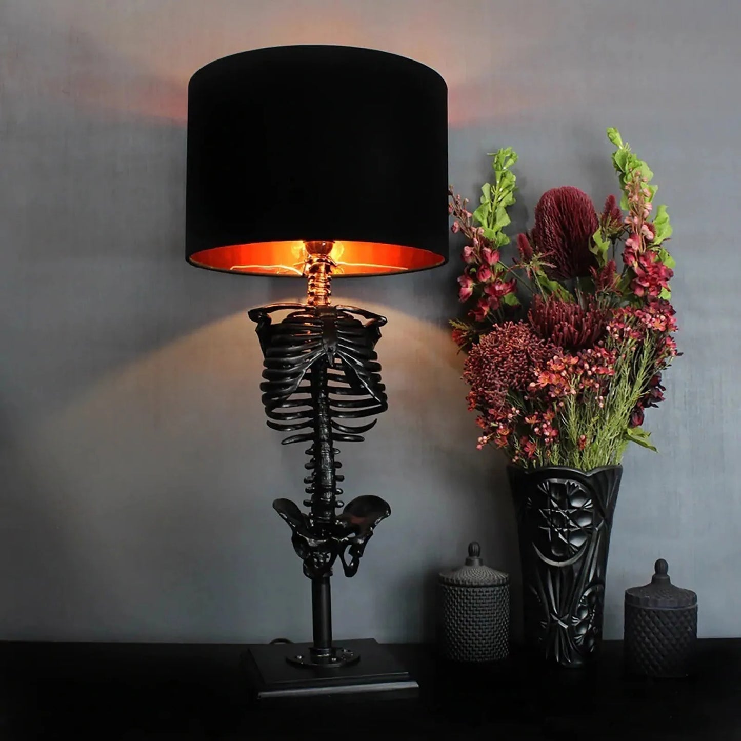 Dark Skeleton Desk Lamp - Unique Handcrafted Design