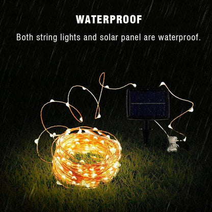 Outdoor Hanging Solar String Lights (Clear Wire)