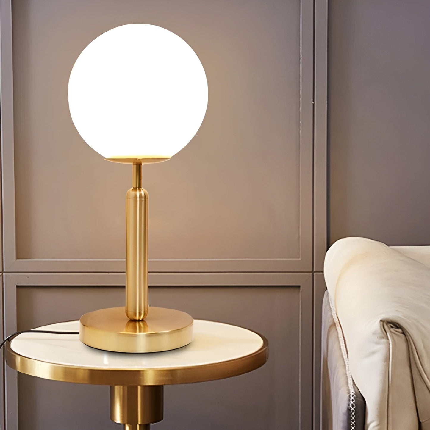 Stunning Glass Brass LED Table Lamp