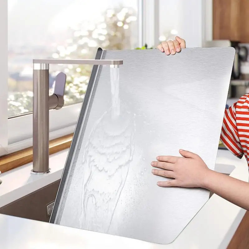 Premium Stainless Steel Chopping Board with Non Slip Base