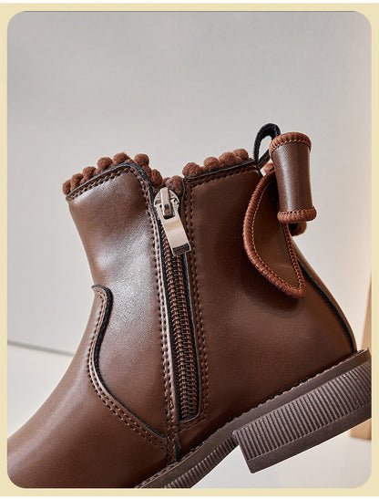 Befez | Classic Black Kids Ankle Boots with Grip Sole