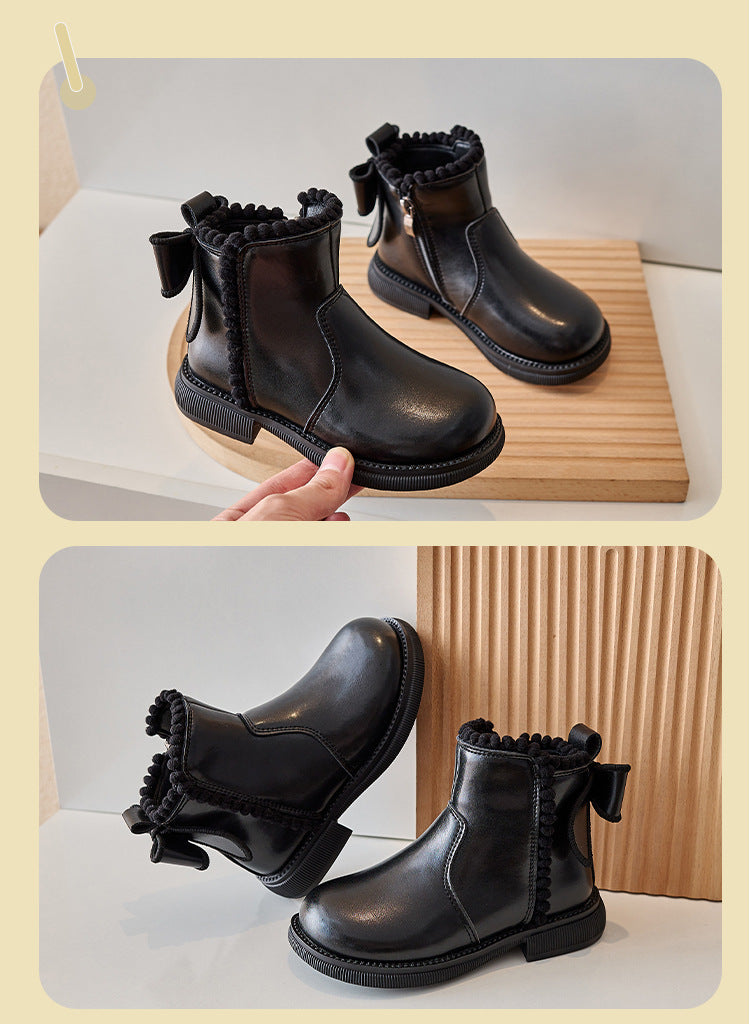 Befez | Classic Black Kids Ankle Boots with Grip Sole