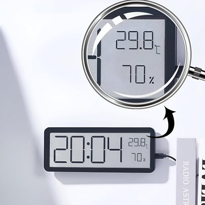 Big Display Digital Wall Clock with Temp and Humidity