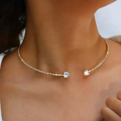 Shining Gemstone Choker Necklace Women's Fashion Jewelry