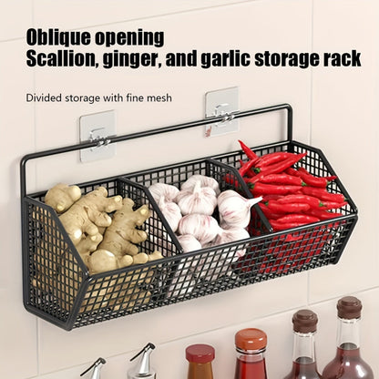 Space-Saving Wire Kitchen Wall Basket Organizer