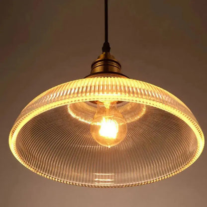 Classic Glass Pendant Light - Elegant Striped Home Decor - Befez