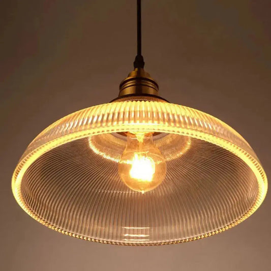 Classic Glass Pendant Light - Elegant Striped Home Decor - Befez