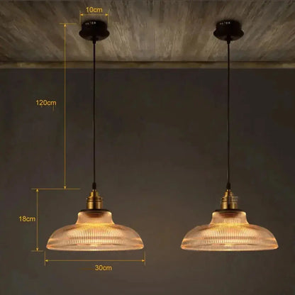Classic Glass Pendant Light - Elegant Striped Home Decor