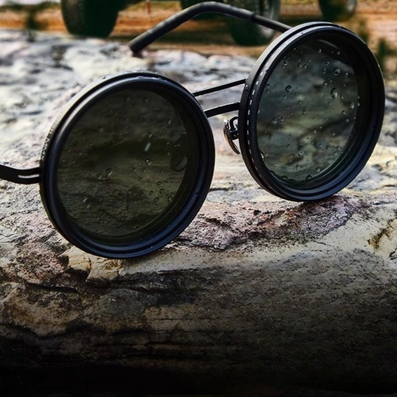 Classic Round Polarized Shades with Adjustable Tint