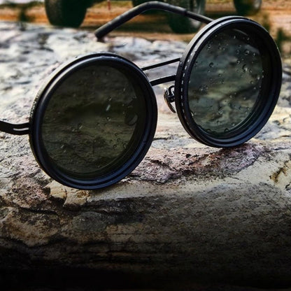 Classic Round Polarized Shades with Adjustable Tint
