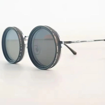 Classic Round Polarized Shades with Adjustable Tint