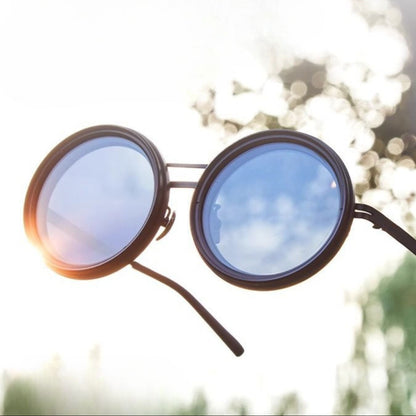 Classic Round Polarized Shades with Adjustable Tint