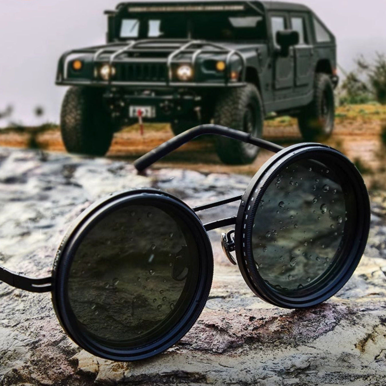 Classic Round Polarized Shades with Adjustable Tint