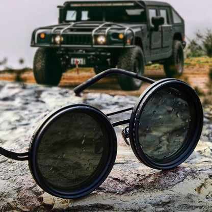 Classic Round Polarized Shades with Adjustable Tint