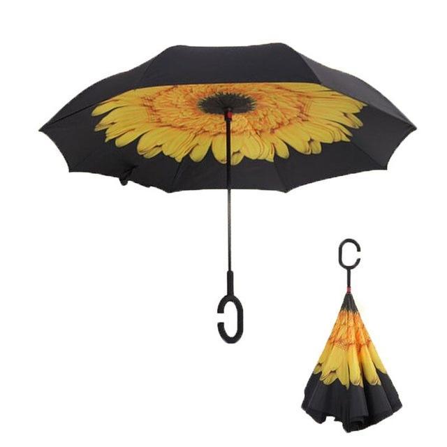 Windproof Reversible Handsfree Compact Umbrella
