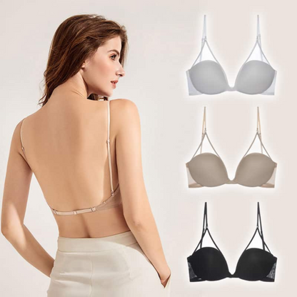 Comfortable Seamless Backless Bra with Sheer Lace