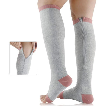 Comfort Stockings with Zipper for Sore Legs Relief