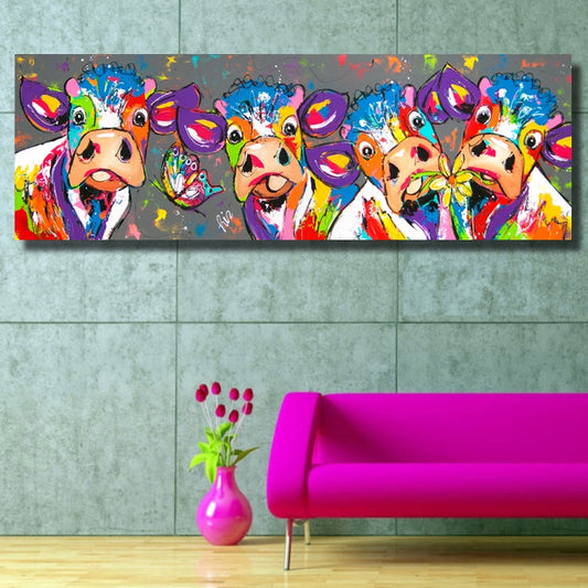 Vibrant Farm Animal Wall Art Canvas Print 40x120cm - Befez