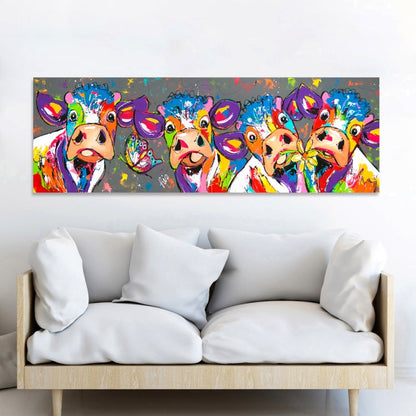 Vibrant Farm Animal Wall Art Canvas Print 40x120cm