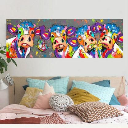 Vibrant Farm Animal Wall Art Canvas Print 40x120cm