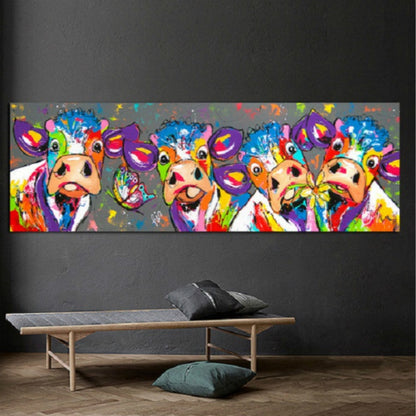 Vibrant Farm Animal Wall Art Canvas Print 40x120cm
