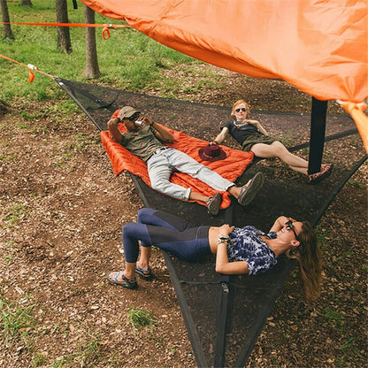 Spacious Black Outdoor Camping Tent Hammock for Family