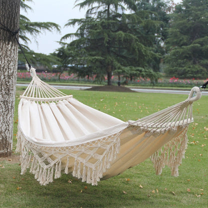 Large Outdoor Hanging Fringe Hammock with Stand - Befez
