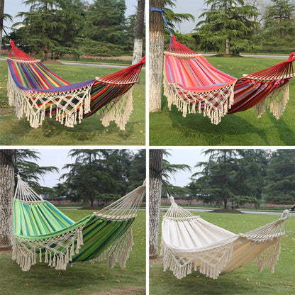 Large Outdoor Hanging Fringe Hammock with Stand