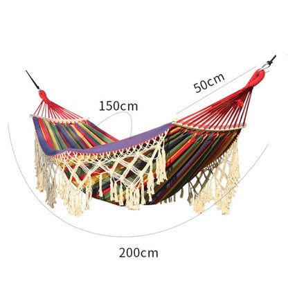 Large Outdoor Hanging Fringe Hammock with Stand