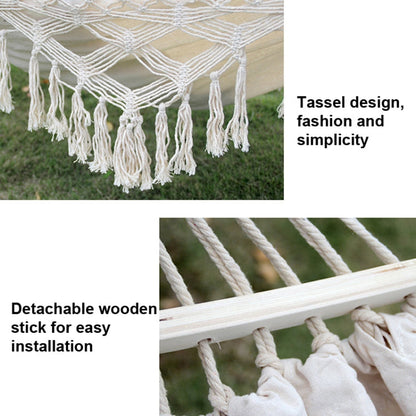 Large Outdoor Hanging Fringe Hammock with Stand