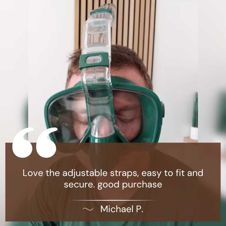 Compact Snorkel Mask with Clear Lens and Fit Adjustable Strap