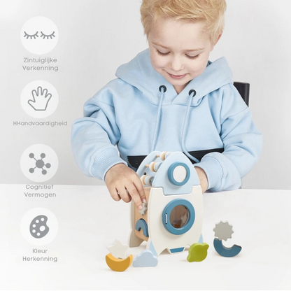 Fun Wooden Building Block Rocket Set