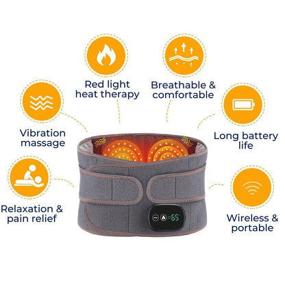 Warm Back Support Belt with Red Light Therapy