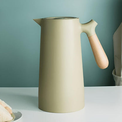 Thermal Carafe with Wood Grip | Insulated Flask for Tea Coffee - Befez