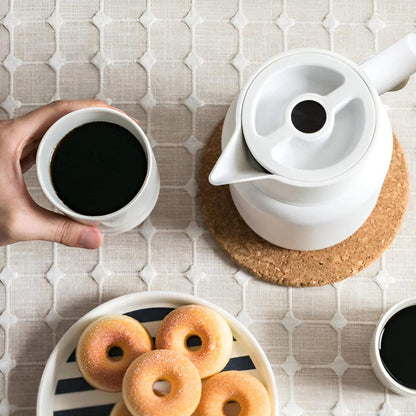 Thermal Carafe with Wood Grip | Insulated Flask for Tea Coffee