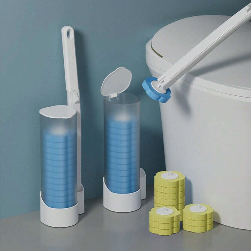Clean Bathroom Toilet Brush with Sanitary Sponge Head Set
