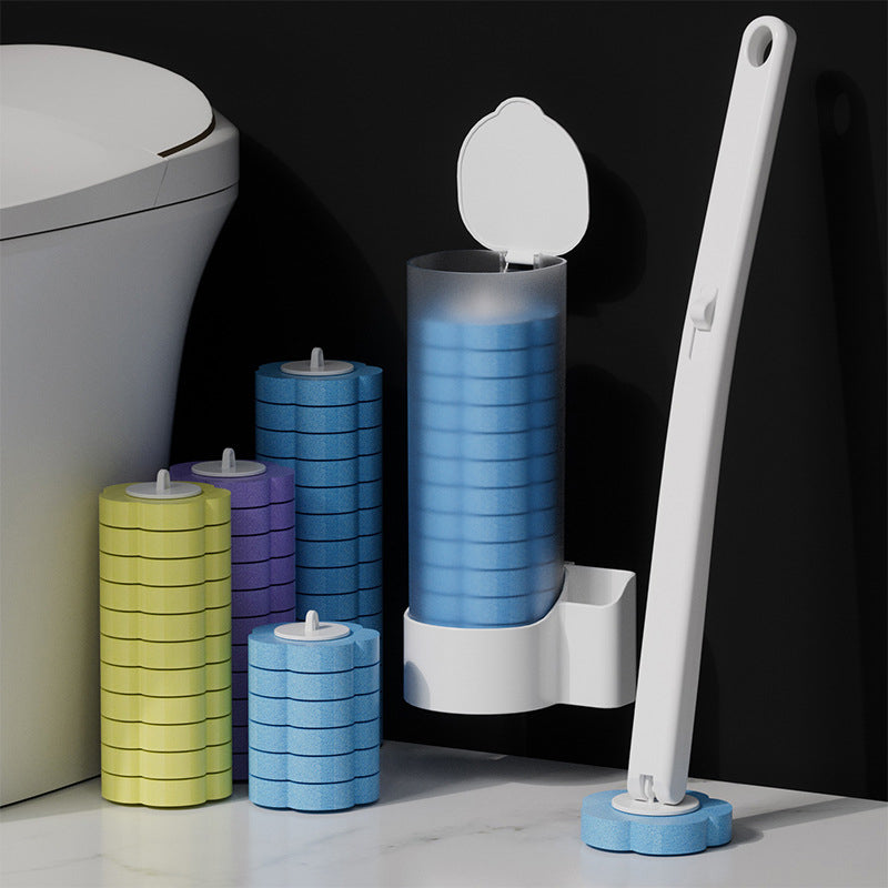 Clean Bathroom Toilet Brush with Sanitary Sponge Head Set