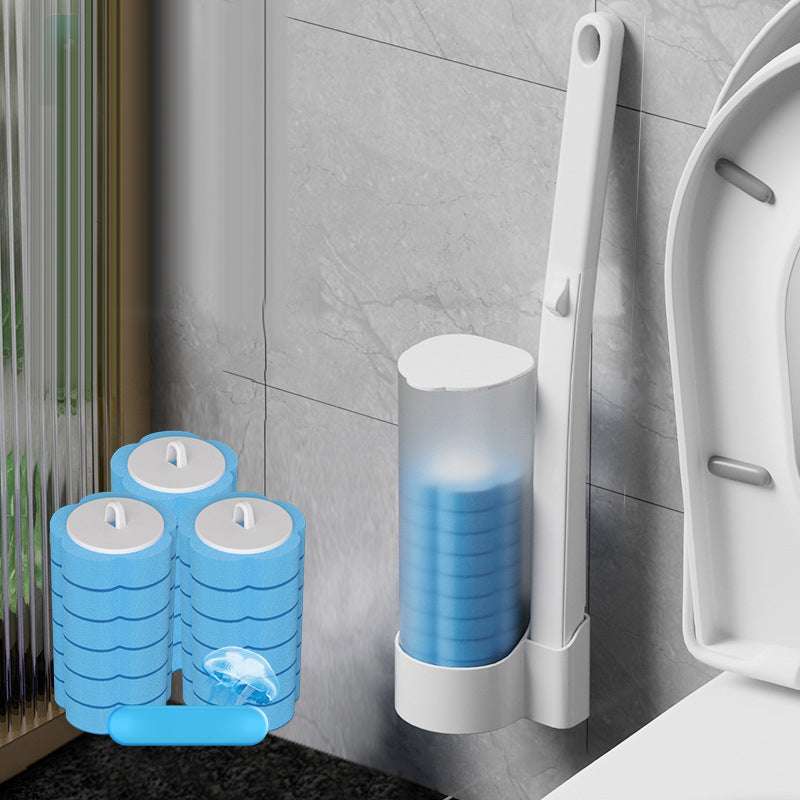 Clean Bathroom Toilet Brush with Sanitary Sponge Head Set