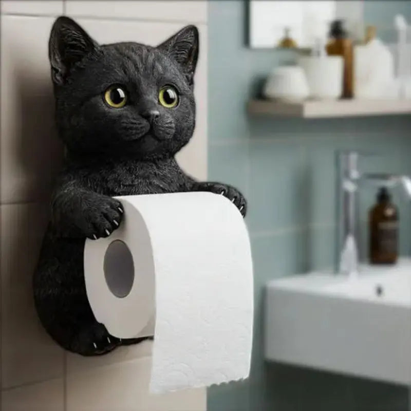 Fun Cat Shaped Toilet Paper Wall Mount