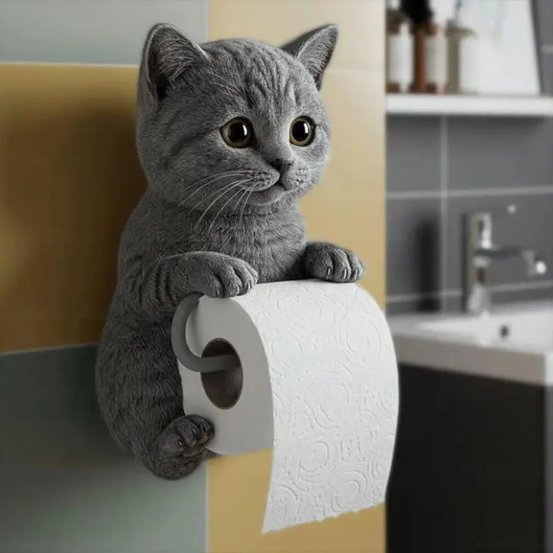 Fun Cat Shaped Toilet Paper Wall Mount - Befez