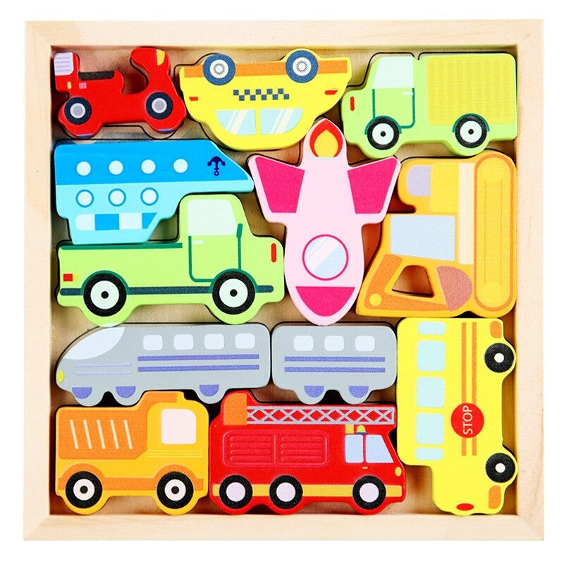 Wooden Brain Teaser Puzzle Set (3 Pieces)