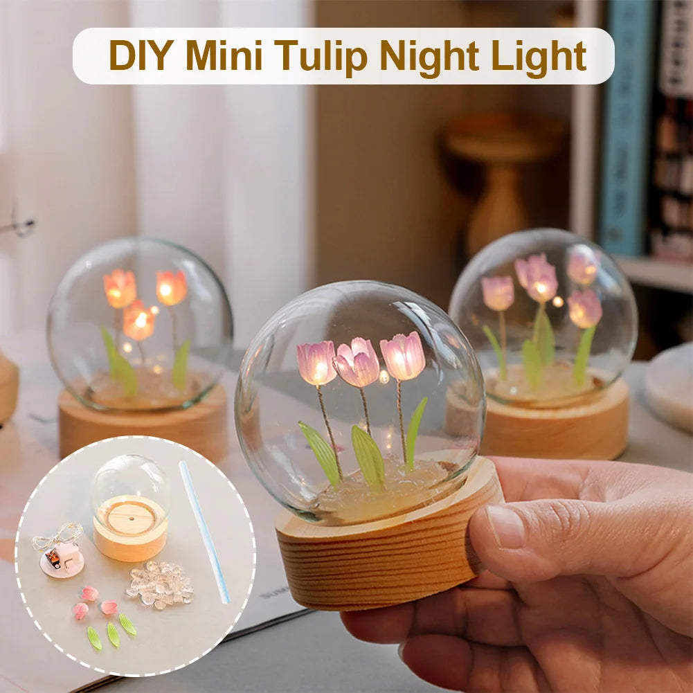 Stylish Floral Glass Table Lamp