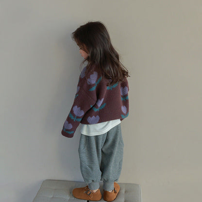 Soft Girls Tulip Sweater Brown Cotton - Befez