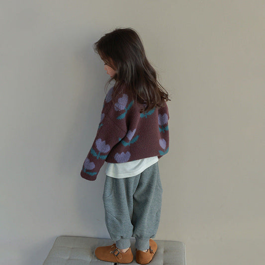 Soft Girls Tulip Sweater Brown Cotton - Befez