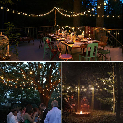 Weatherproof Outdoor String Lights with Soft Warm Glow