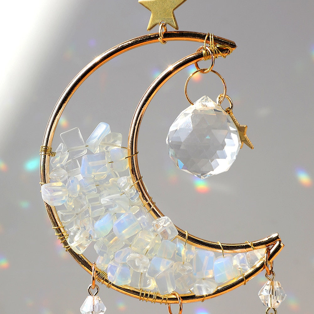 Sparkling Glass Moon Wall Decoration