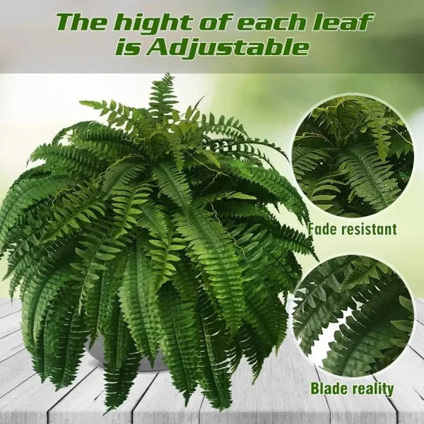 Outdoor Artificial Fern Plant with UV and Weather Resistance
